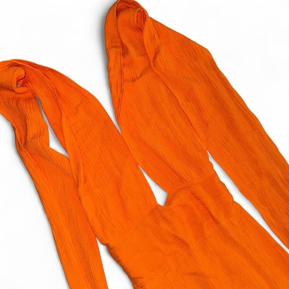 Faithfull The Brand Tropiques convertible crinkled linen-blend maxi dress orange - Picture 6 of 8